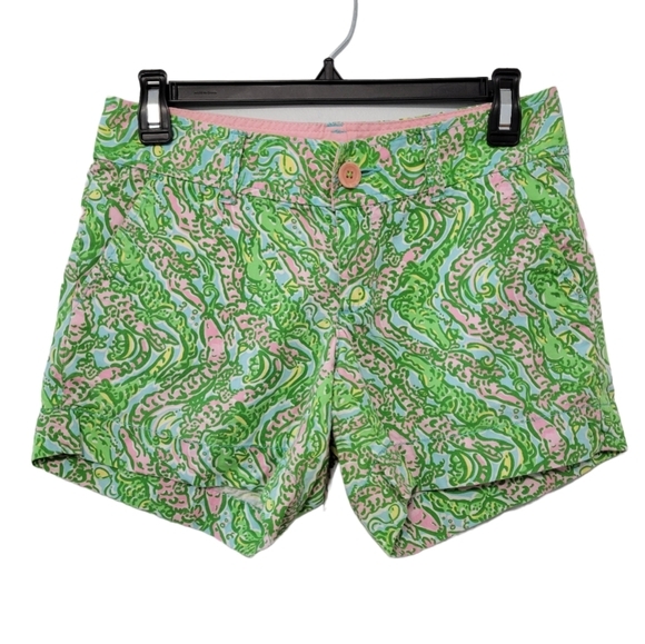 Lilly Pulitzer Women's Callahan Shorts in‎ Chomp Chomp Alligator Size 00 Preppy - Picture 1 of 9